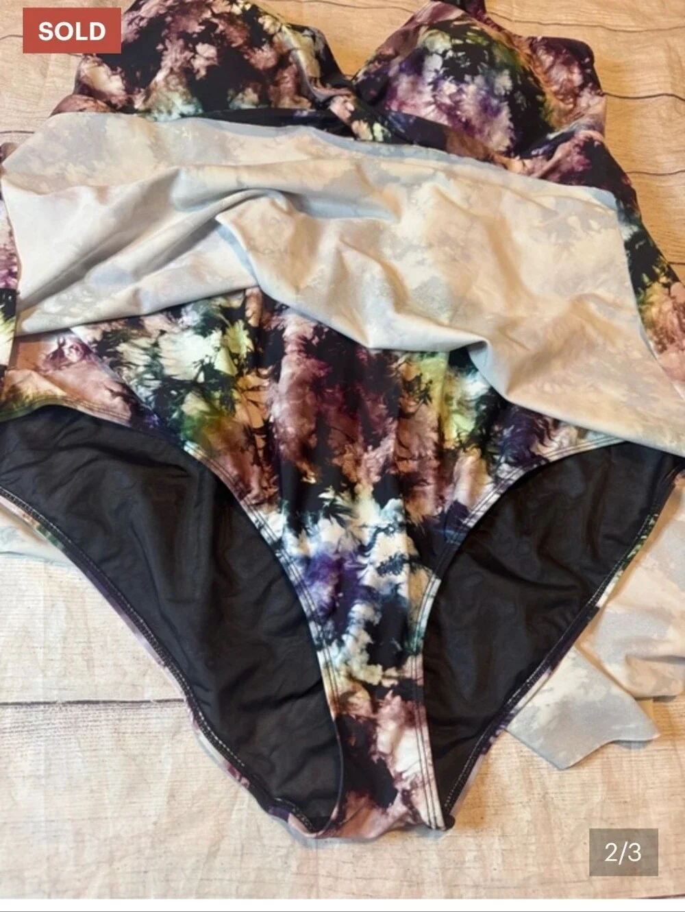 Torrid Women’s Swimsuit 5X Purple Black Bathing Suit Swim